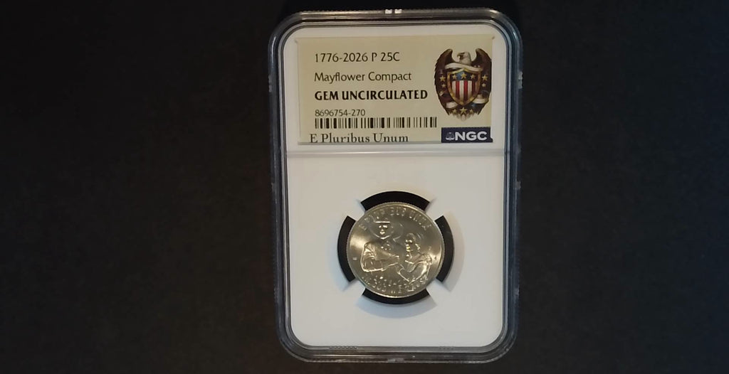 2026-P Mayflower Compact Quarter – NGC Gem Uncirculated | U.S. Semiquincentennial Series