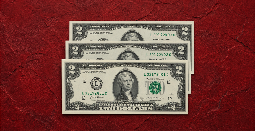 Three Consecutive 2017A $2 Federal Reserve Notes – 321 Prefix | San Francisco District | Uncirculated | $15 for 3