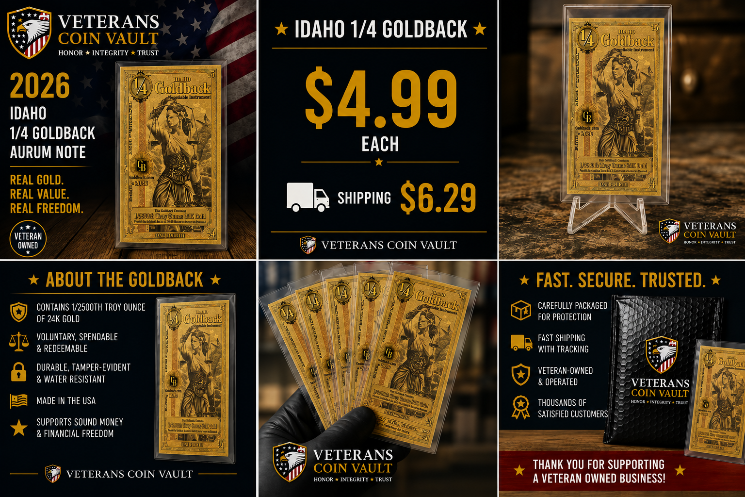2026 Idaho 1/4 Goldback Aurum Note