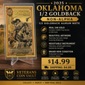 2025 Oklahoma 1/2 Goldback (Non-Alpha) | 1/2 Goldback Aurum Note | New