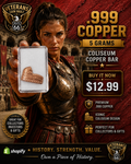5 Gram .999 Fine Copper Colosseum Bar – Pan Metals Group | Roman Collectible