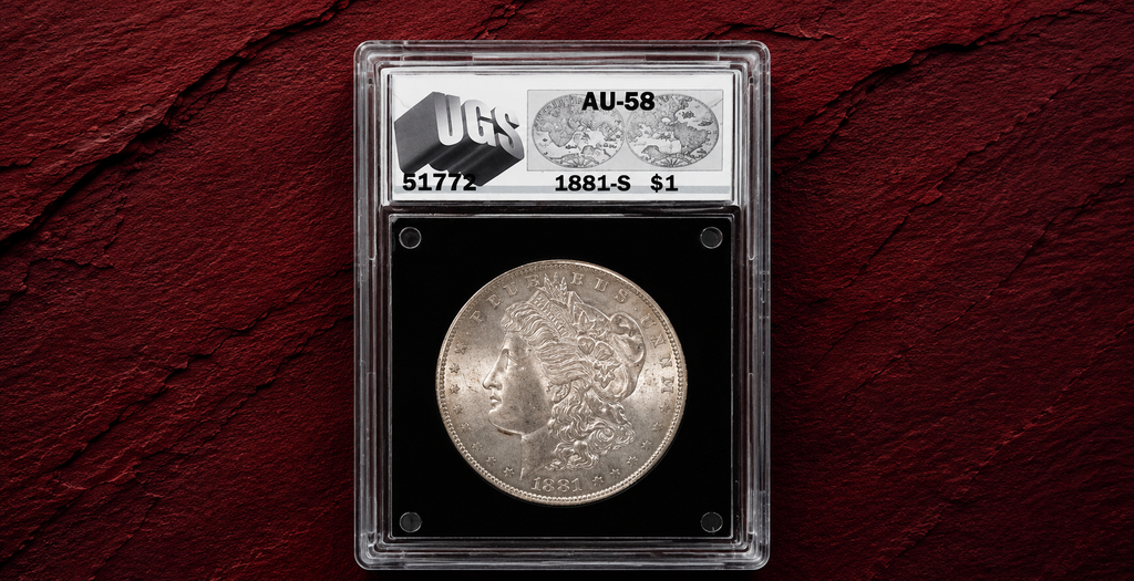 1881-S Morgan Silver Dollar – UGS AU-58 | Historic San Francisco Mint | 90% Silver