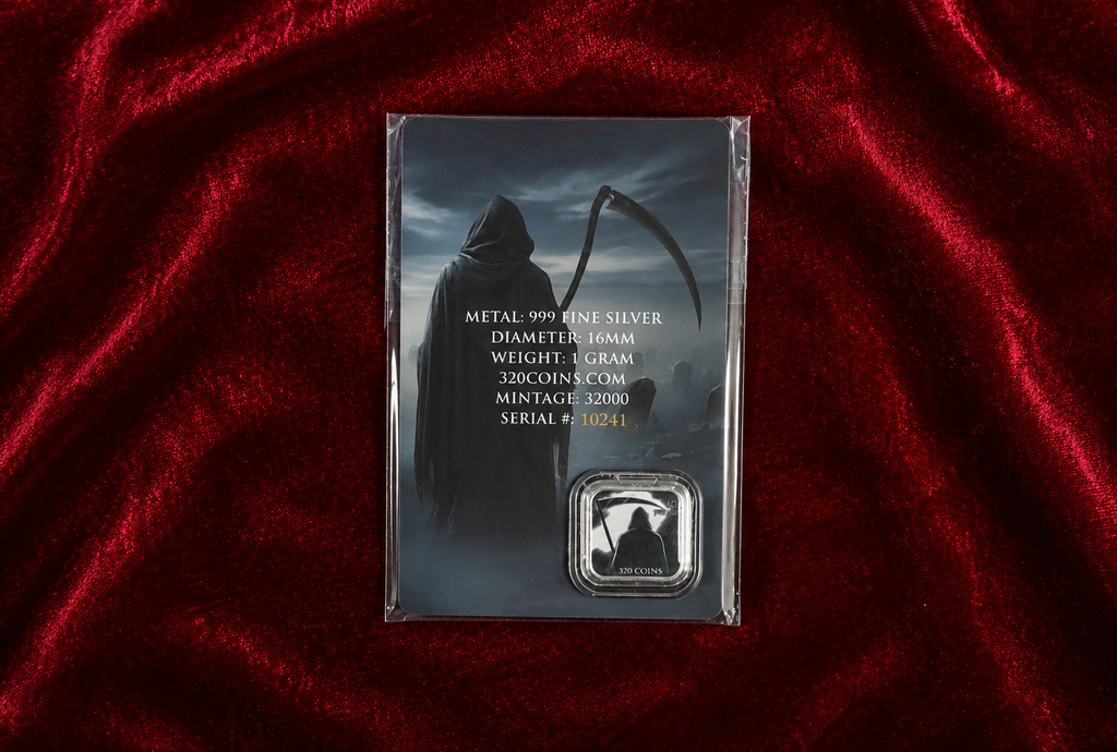 Gram Reaper 1 Gram .999 Fine Silver Collectible Bar Card