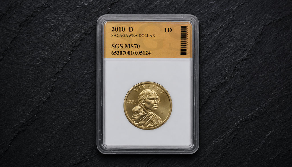 2010-D Sacagawea Dollar SGS MS70 Perfect Grade Native American Dollar Coin