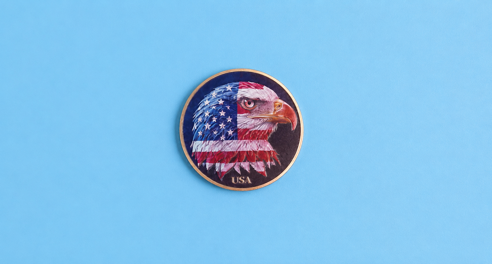 Colorized American Eagle High Relief 1 oz .999 Fine Copper Round | Patriotic Collectible