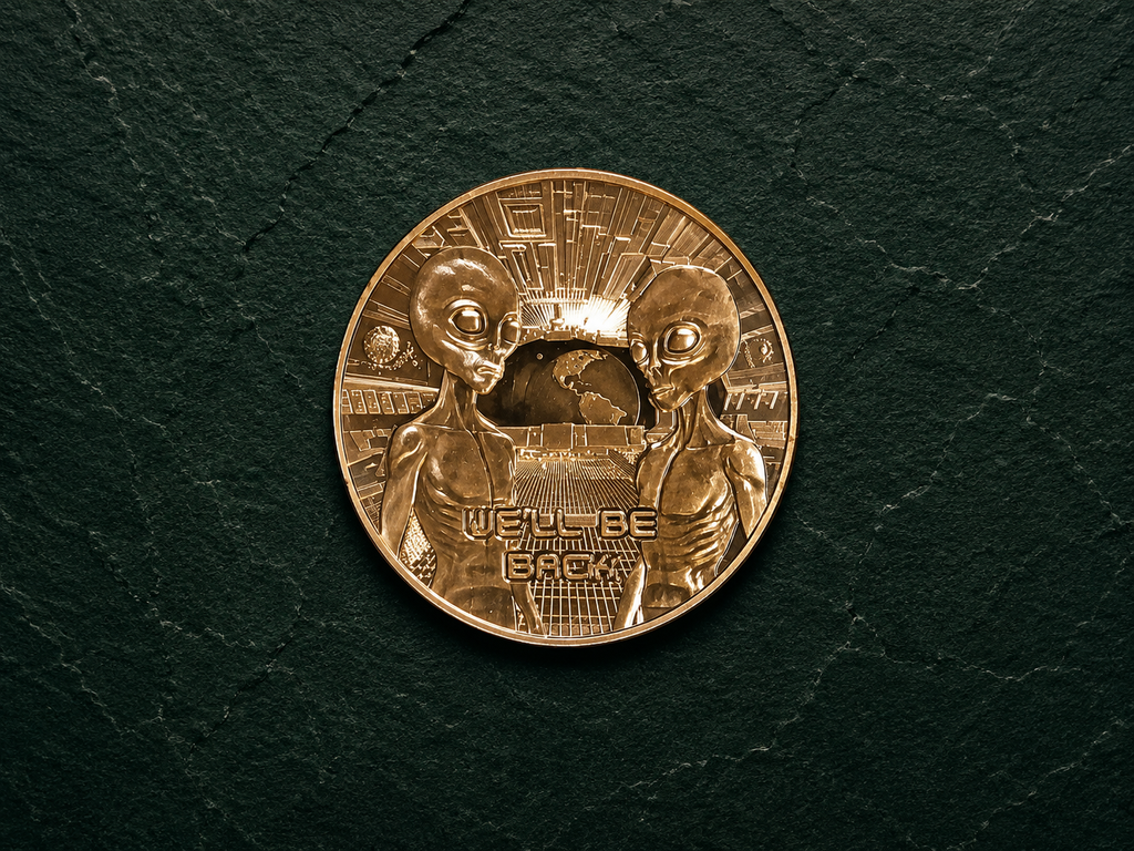Alien "We'll Be Back" 1 oz .999 Fine Copper Round | UFO Collectible Bullion Round