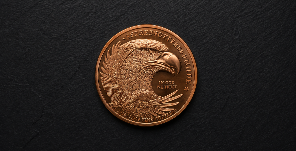 Golden State Mint American Eagle 1 oz .999 Fine Copper Round – Strength Freedom Pride – Patriotic Bullion Tribute