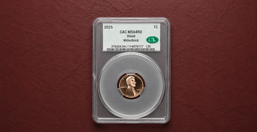 2025-D Lincoln Shield Cent CAC MS64 RD WitterBrick – Certified Brilliant Red Penny