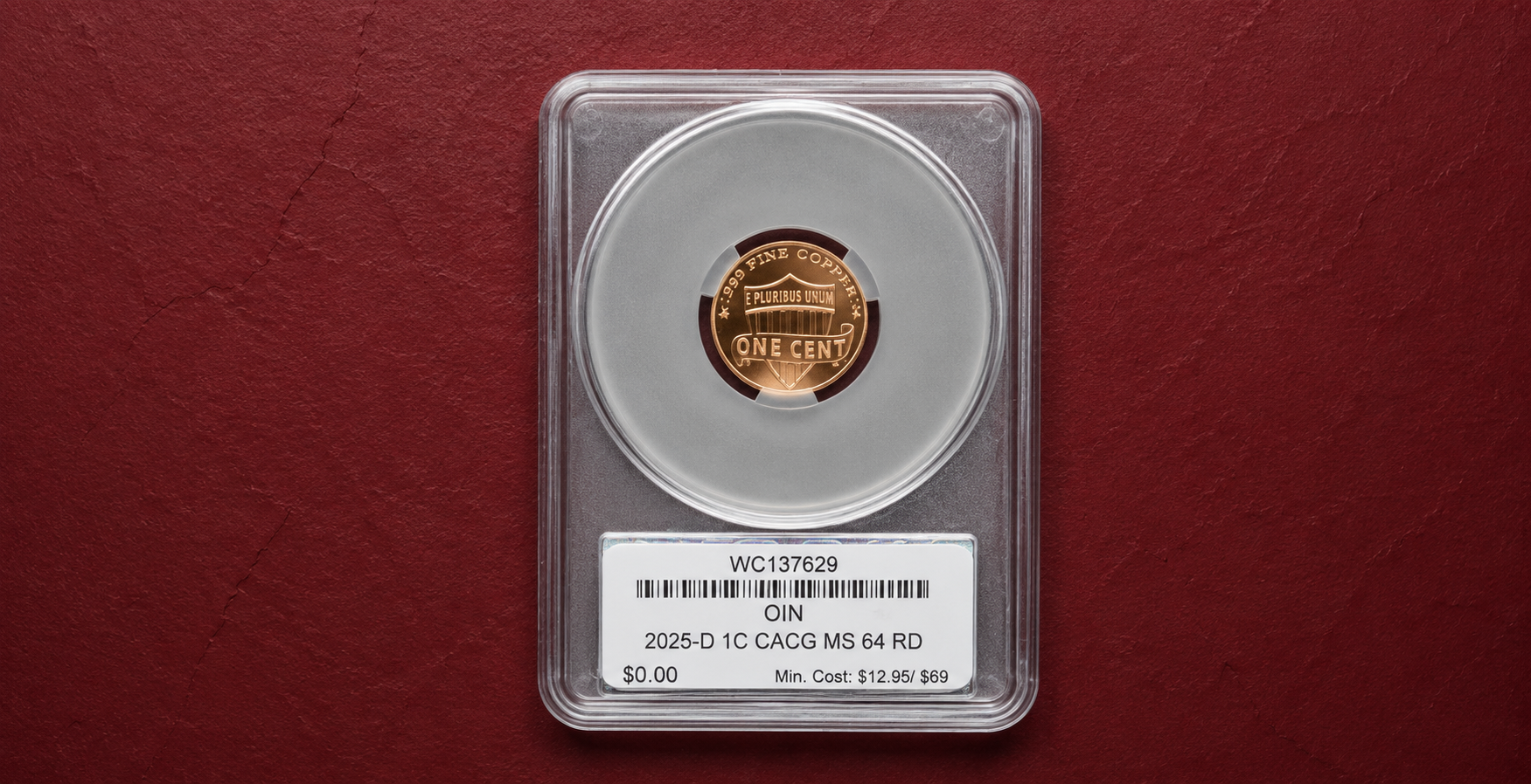 2025-D Lincoln Shield Cent CAC MS64 RD WitterBrick – Certified Brilliant Red Penny