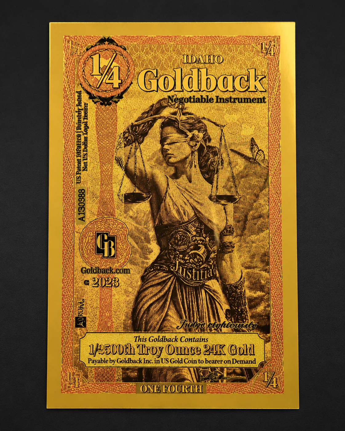 2026 Idaho 1/4 Goldback Aurum Note