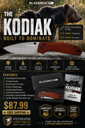 D2 Steel Folding Knife – Rosewood Handle | New in Box | Free Shipping - BladeBox - Kodiak