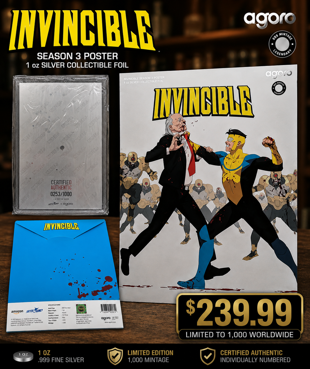 Invincible Season 3 Poster 1 oz .999 Fine Silver Collectible Foil (Limited Edition #253/1000)