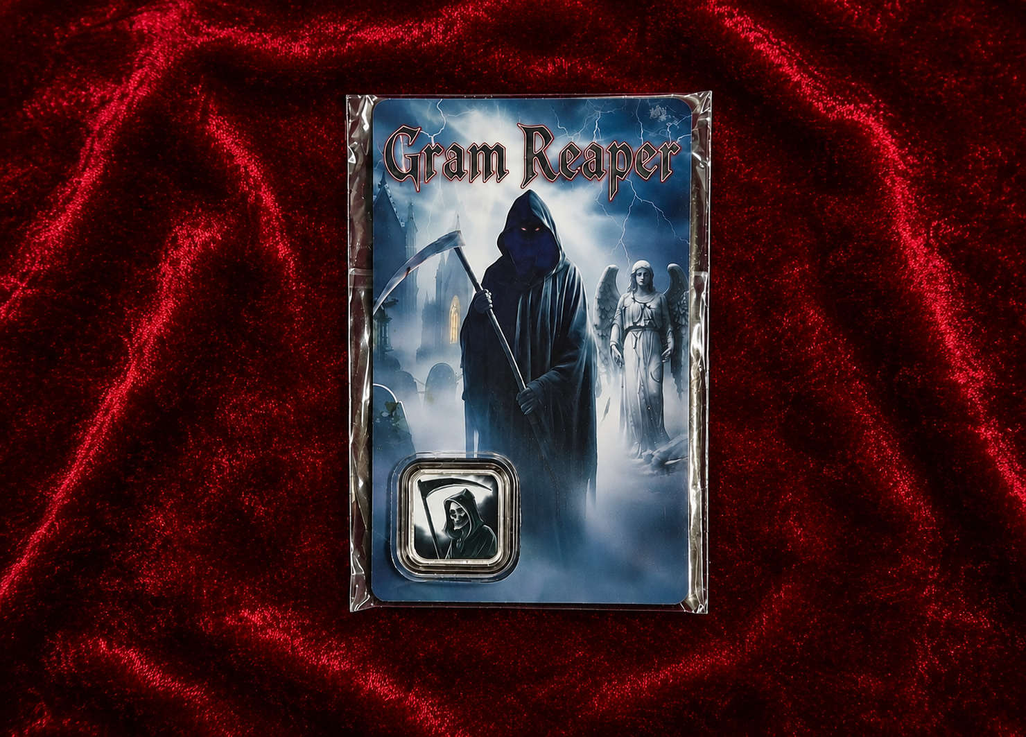 Gram Reaper 1 Gram .999 Fine Silver Collectible Bar Card
