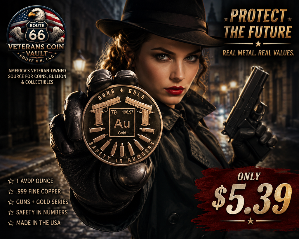 Guns + Gold "Safety in Numbers" 1 AVDP Ounce .999 Fine Copper Round | USA Minted