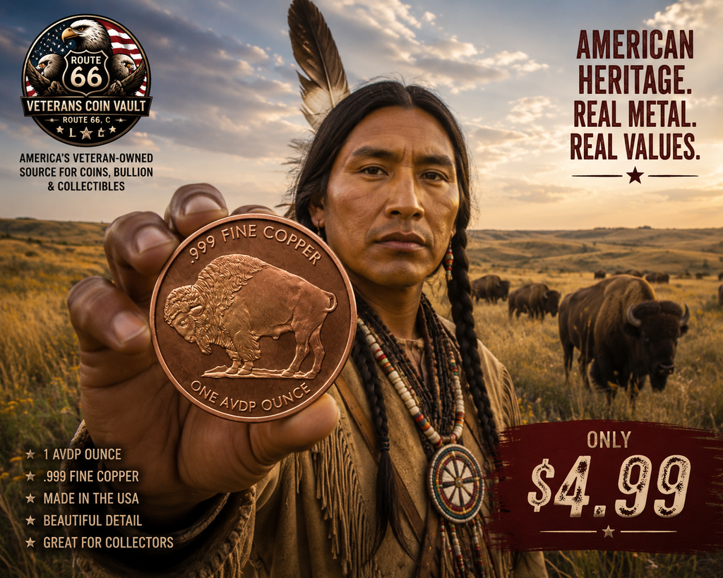 American Buffalo 1 AVDP Ounce .999 Fine Copper Round | USA Bullion Collectible