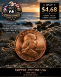1 oz .999 Fine Copper Round – Benjamin Franklin Design | Collectible Bullion Round