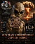 UFO "Copper .999 Fine" Copper Round – 1 AVDP Oz .999 Fine Copper – Novelty Collectible Round