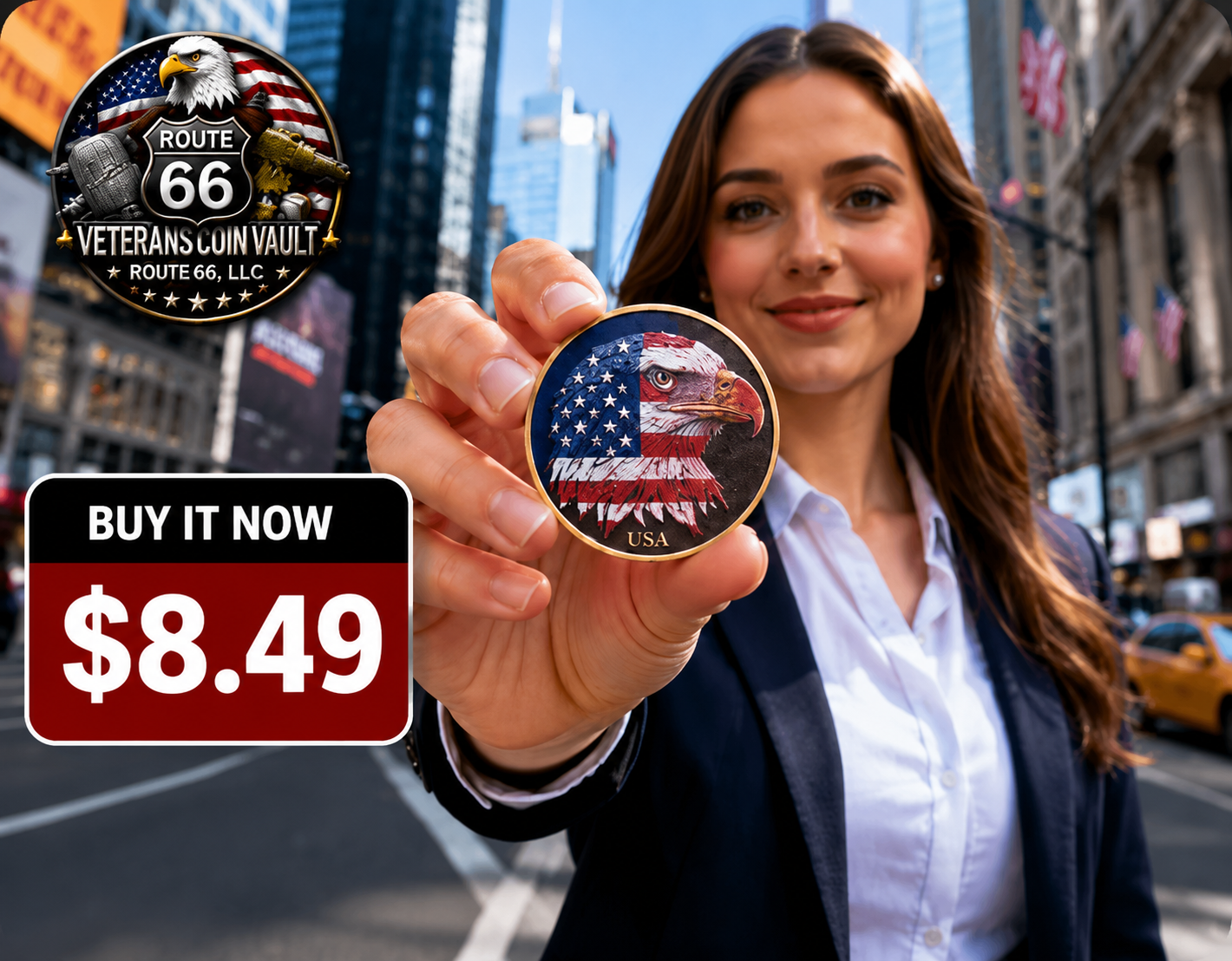 Colorized American Eagle High Relief 1 oz .999 Fine Copper Round | Patriotic Collectible