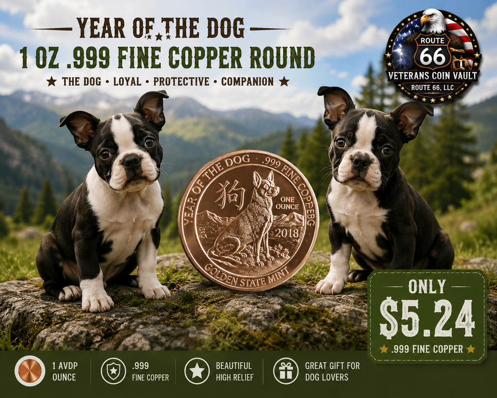 2018 Year of the Dog 1 oz .999 Fine Copper Round | Golden State Mint | Chinese Zodiac Series