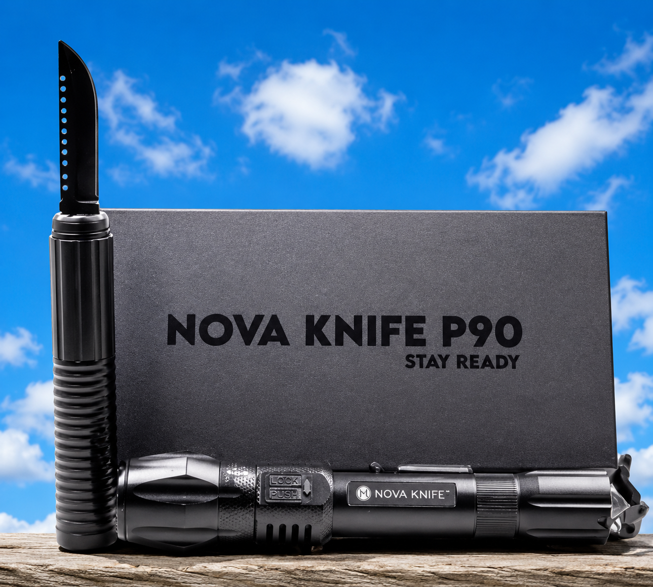 NOVA Knife P90 High-Intensity Survival Flashlight & Rescue Tool