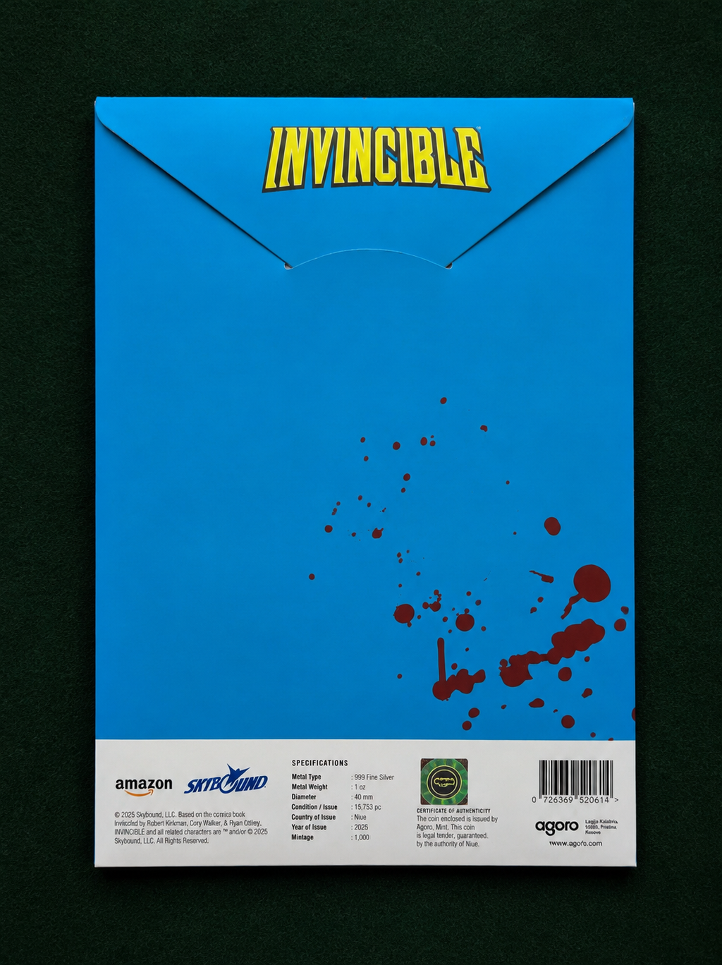 Invincible Season 3 Poster 1 oz .999 Fine Silver Collectible Foil (Limited Edition #253/1000)