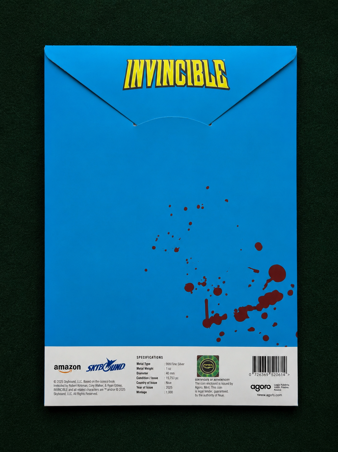 Invincible Season 3 Poster 1 oz .999 Fine Silver Collectible Foil (Limited Edition #253/1000)