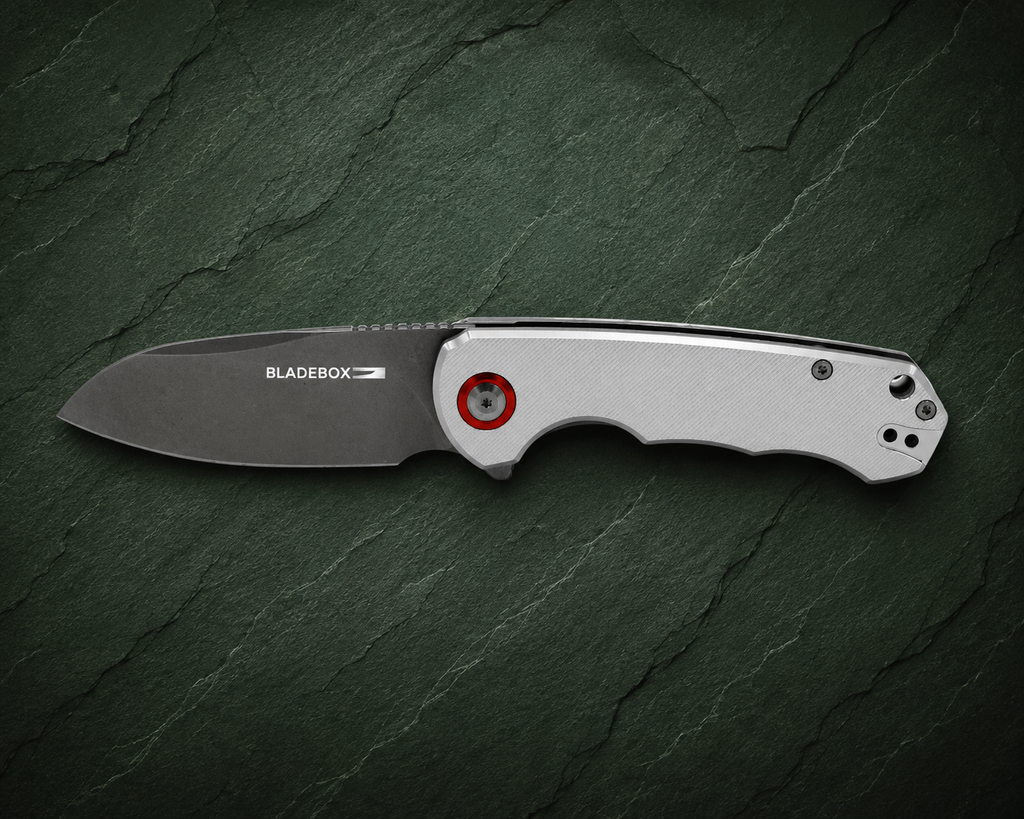 BladeBox "M'ERICA" Folding Knife | D2 Steel Blade | 6061 Aluminum Handle | Silver