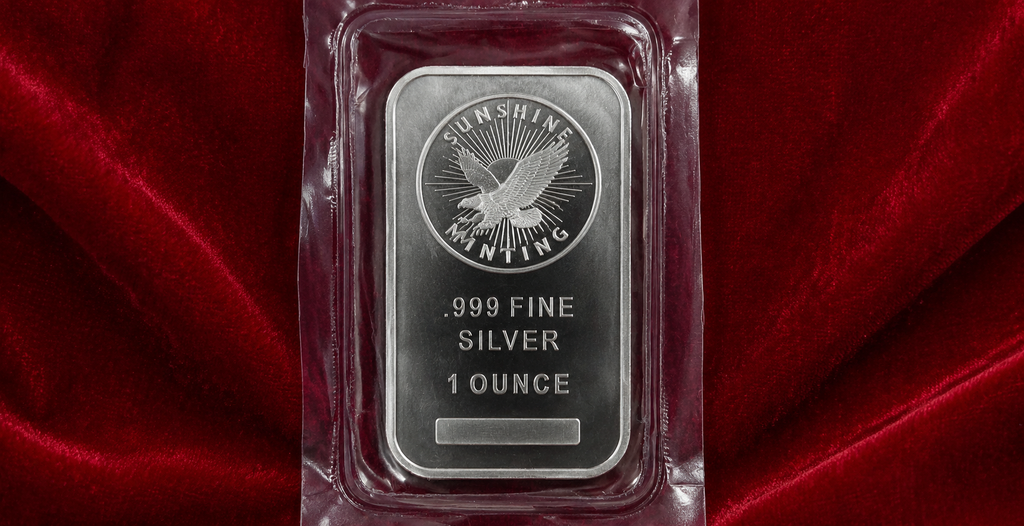 Sunshine Minting 1 oz Silver Bar | .999 Fine Silver | Sealed Mint Packaging