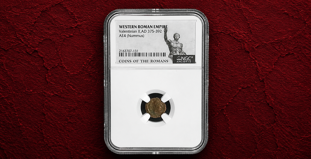 Western Roman Empire Valentinian II AE4 (Nummus) Ancient Bronze Coin – NGC Certified (AD 375–392)