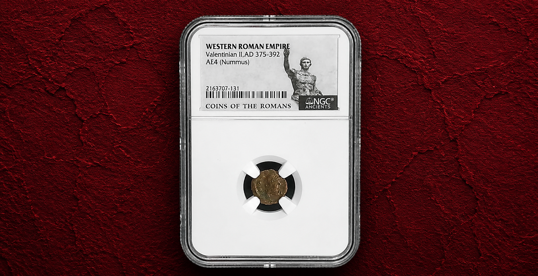 Western Roman Empire Valentinian II AE4 (Nummus) Ancient Bronze Coin – NGC Certified (AD 375–392)